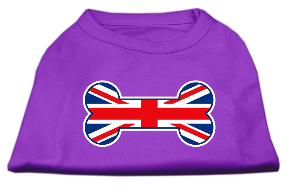 Bone Shaped United Kingdom (Union Jack) Flag Screen Print Shirts Purple